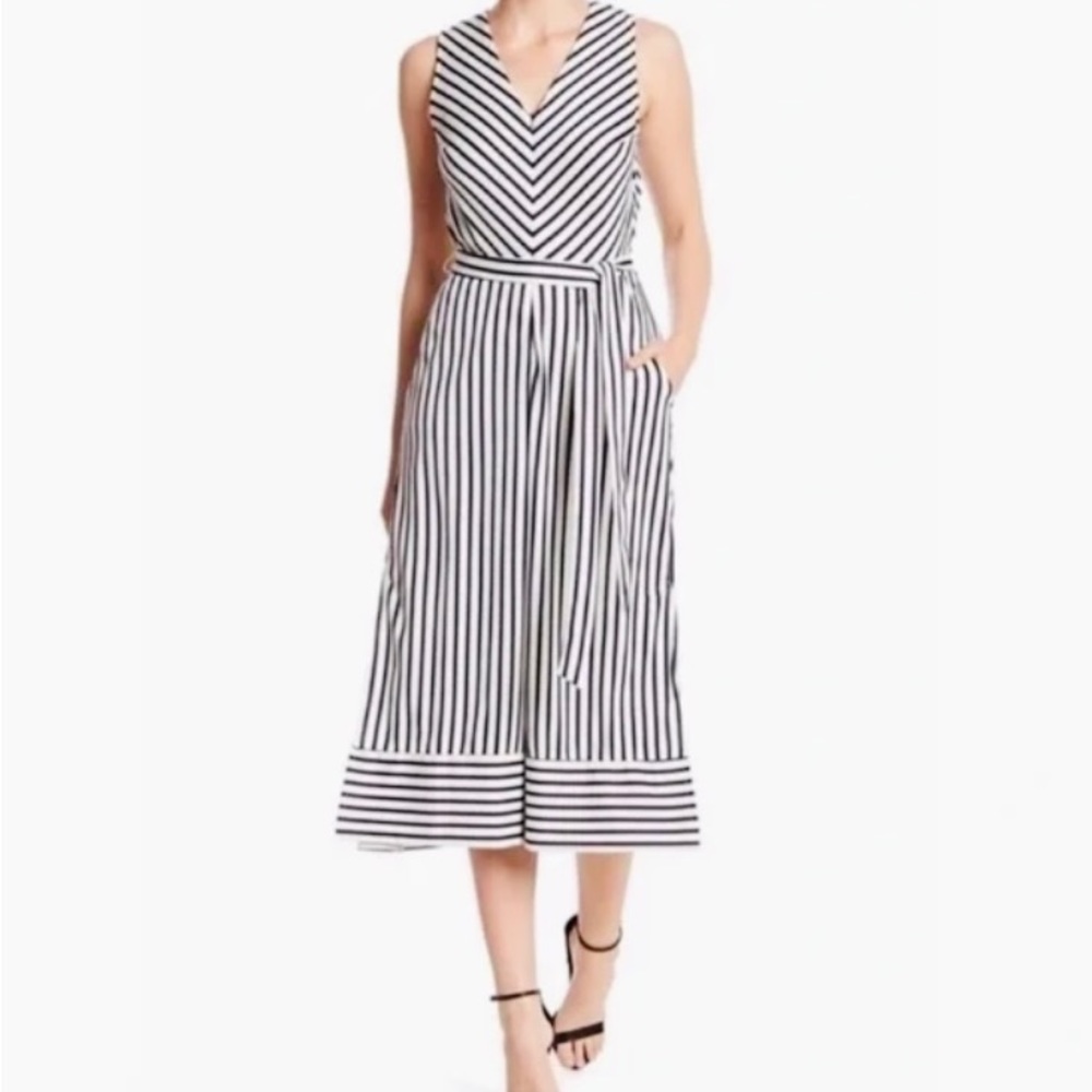 CECI Sleeveless Striped Jumpsuit in size M